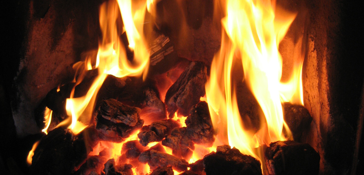 Flames in a fireplace copyright LDNPA