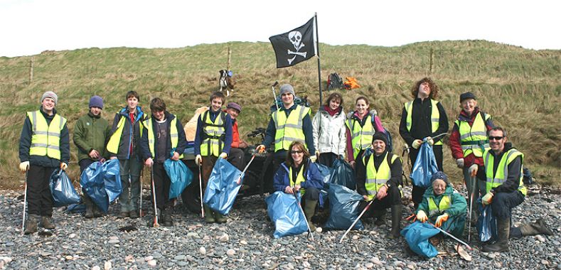 Our motley crew of Young Rangers on a litterpick at Silecroft Beach