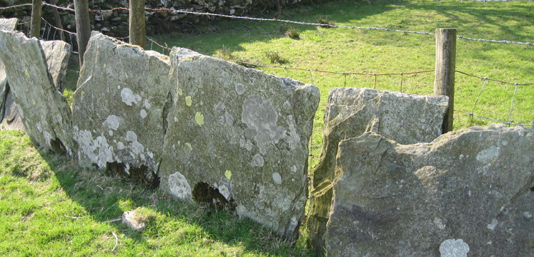 Slates forming a wall in the Langdale valley copyright Helen Reynolds