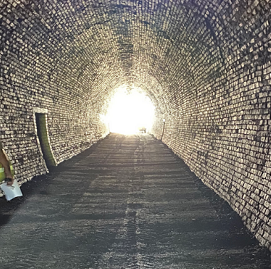 Photo by Cubby Constriction of the ‘Big Tunnel’ which has recently been cleared as part of the reconnection of the Keswick to Threlkeld Railway Trail.