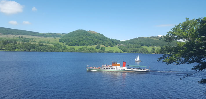 Ullswater steamer boat on the lake