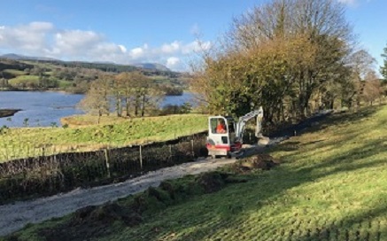 Photo shows LDNP Rangers working on a new bridlepath.