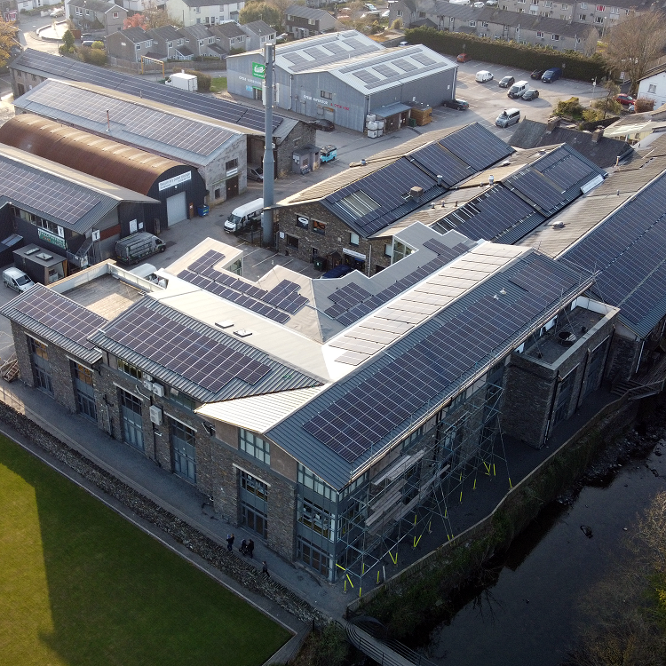 Solar Panels on Staveley Mill Yard Business Park. Credit - David Brockbank