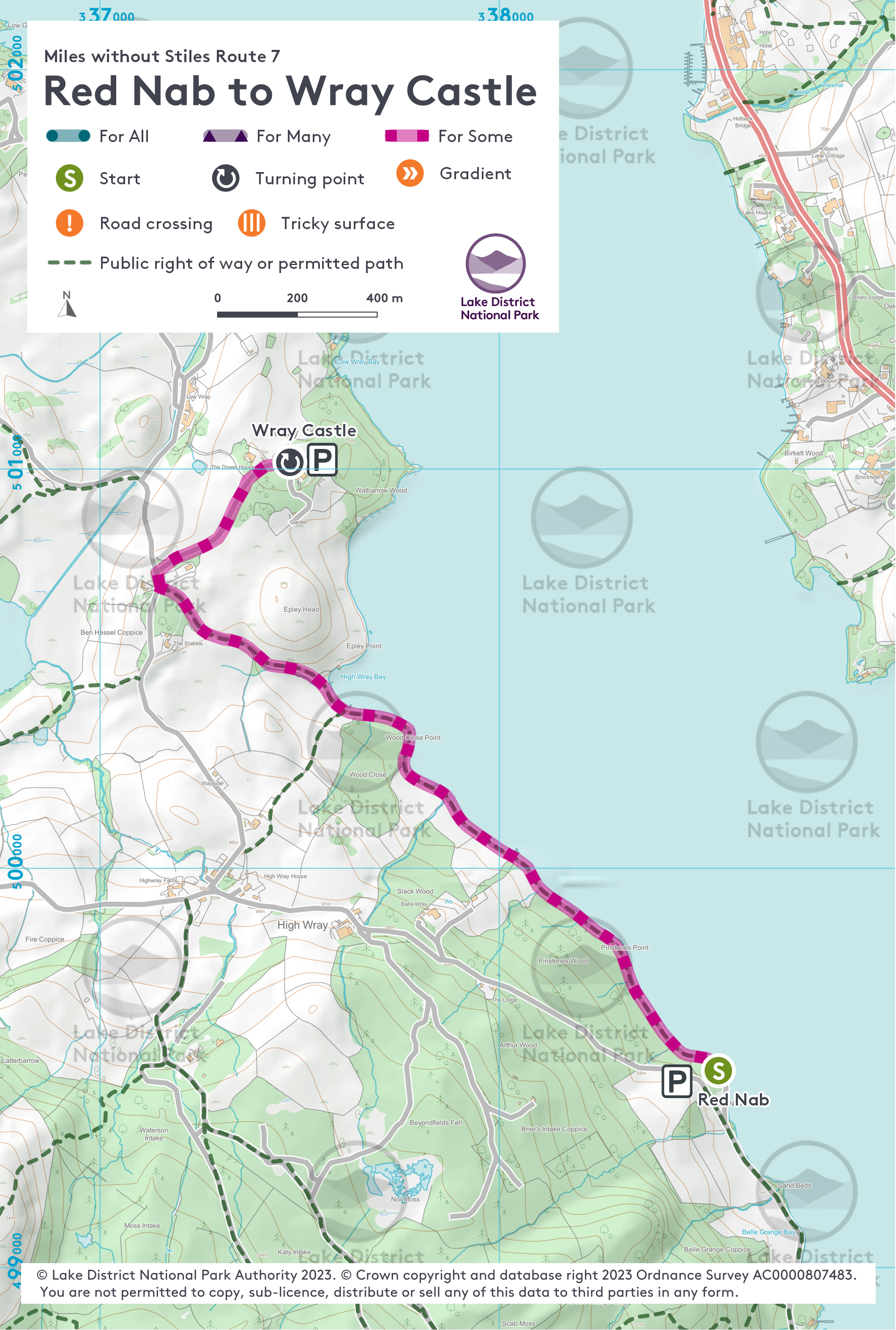 Map of the walk route