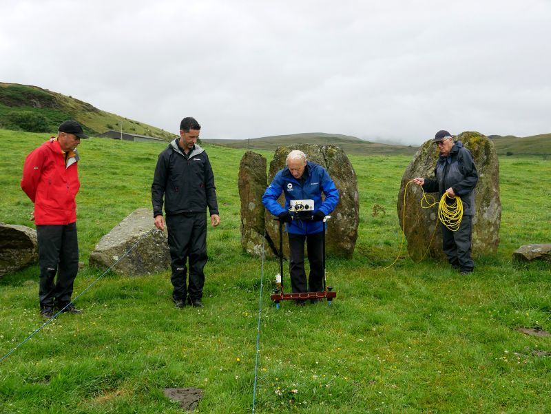 The Lake District Archaeology Volunteer Network carrying out a field survey at Swinside Stone Circle.