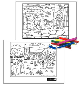 Colouring-in sheet examples