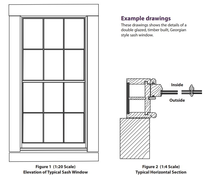 Figures 1 and 2 - Examples of window drawings