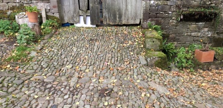 A river cobble floor