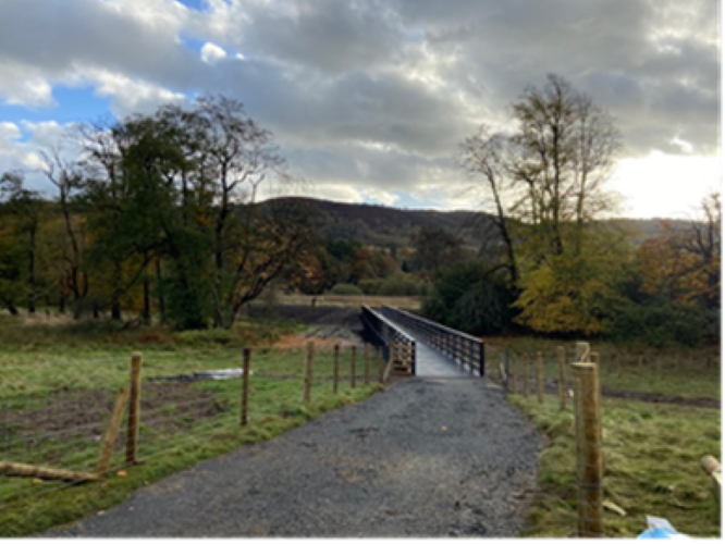 New boardwalk and path leading to the railway embankment 