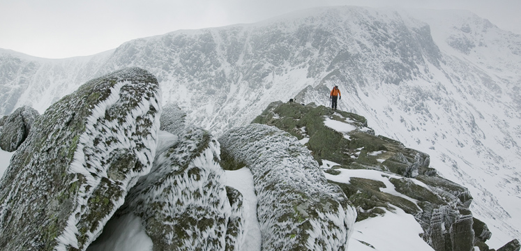 Snow and ice on Striding Edge, Helvellyn copyright Tony West