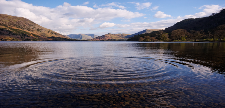 Ripples on Lake Windermere on a sunny day