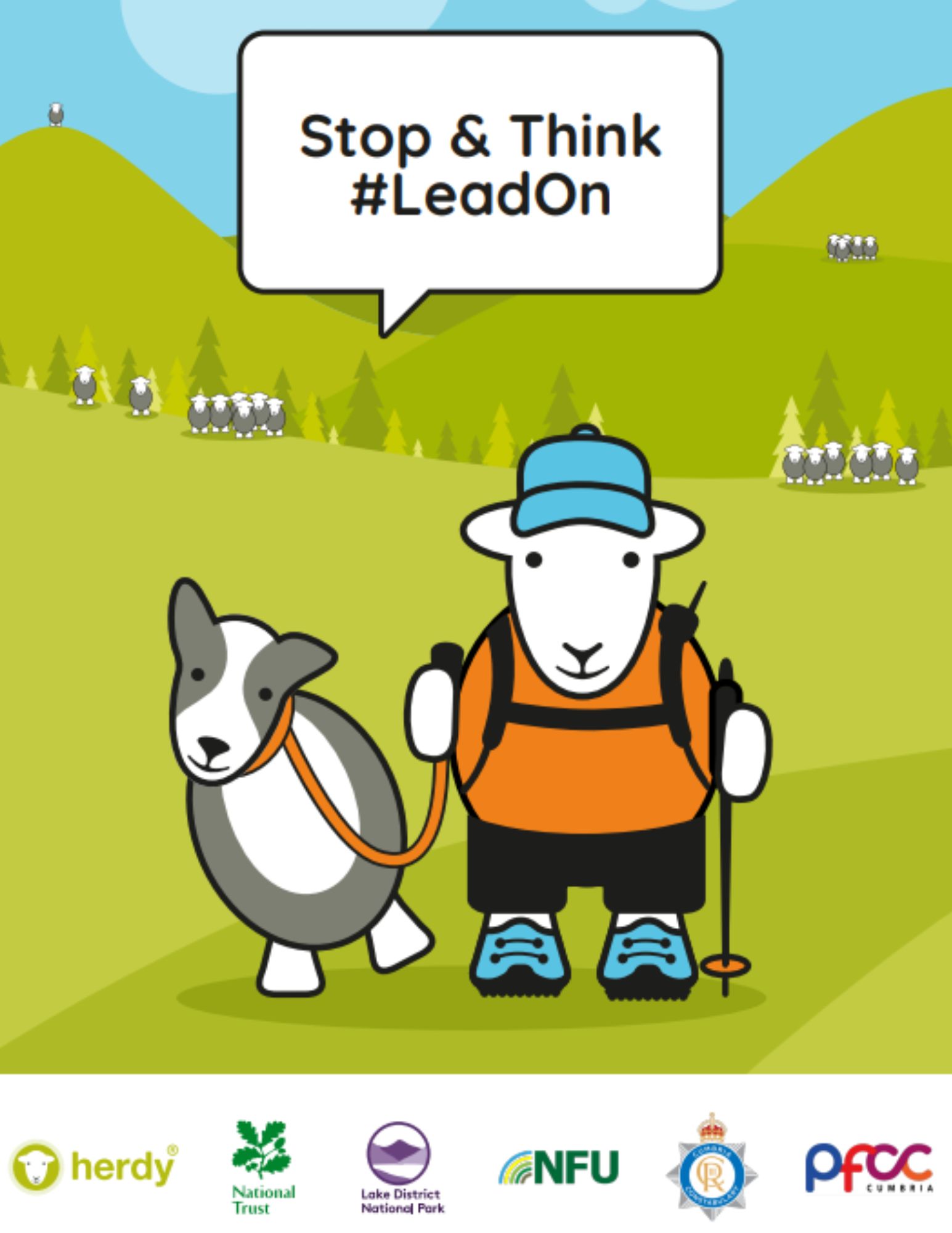 Stop and think #LeadOn Herdy poster