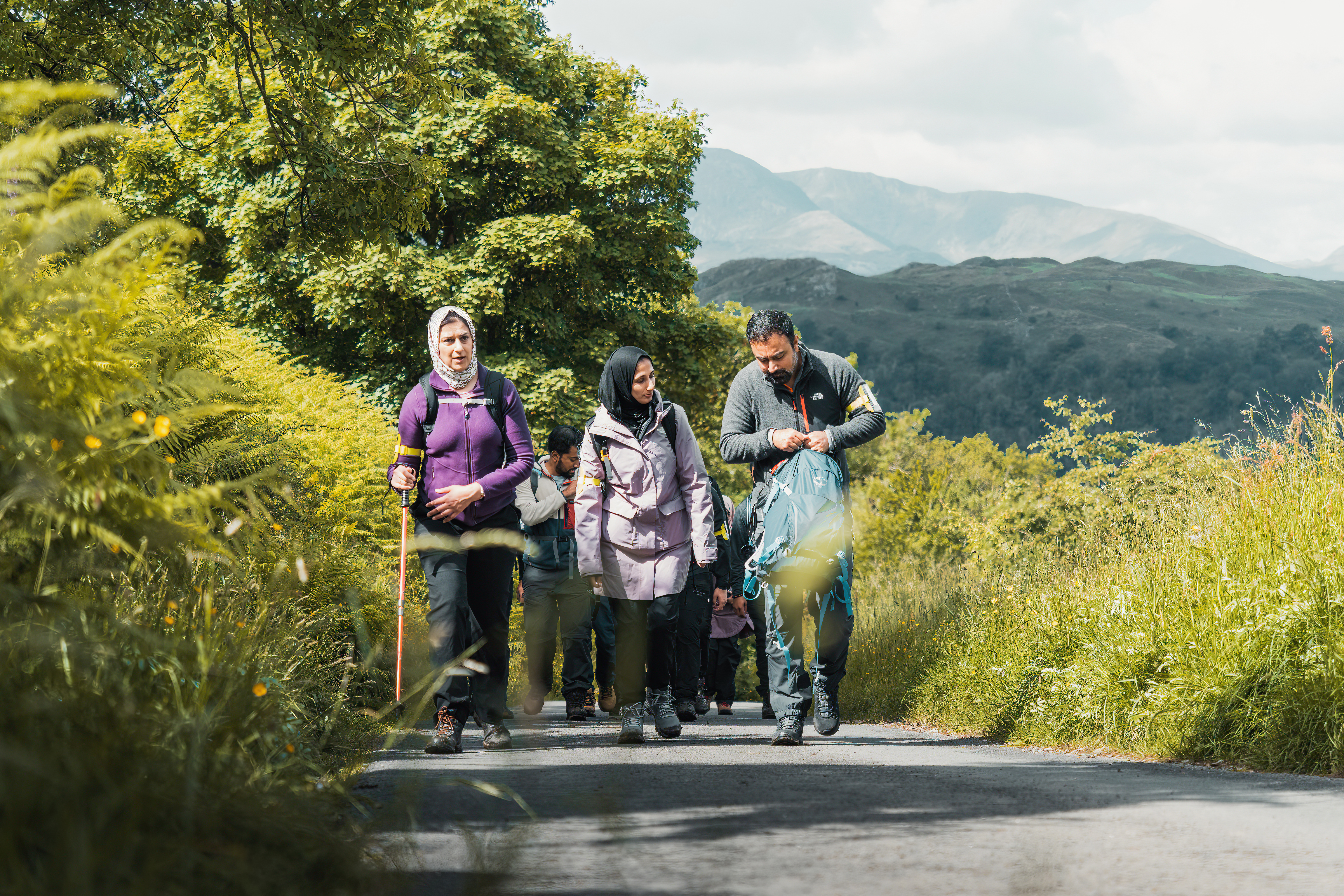 A group of walkers, Wansfell Pike