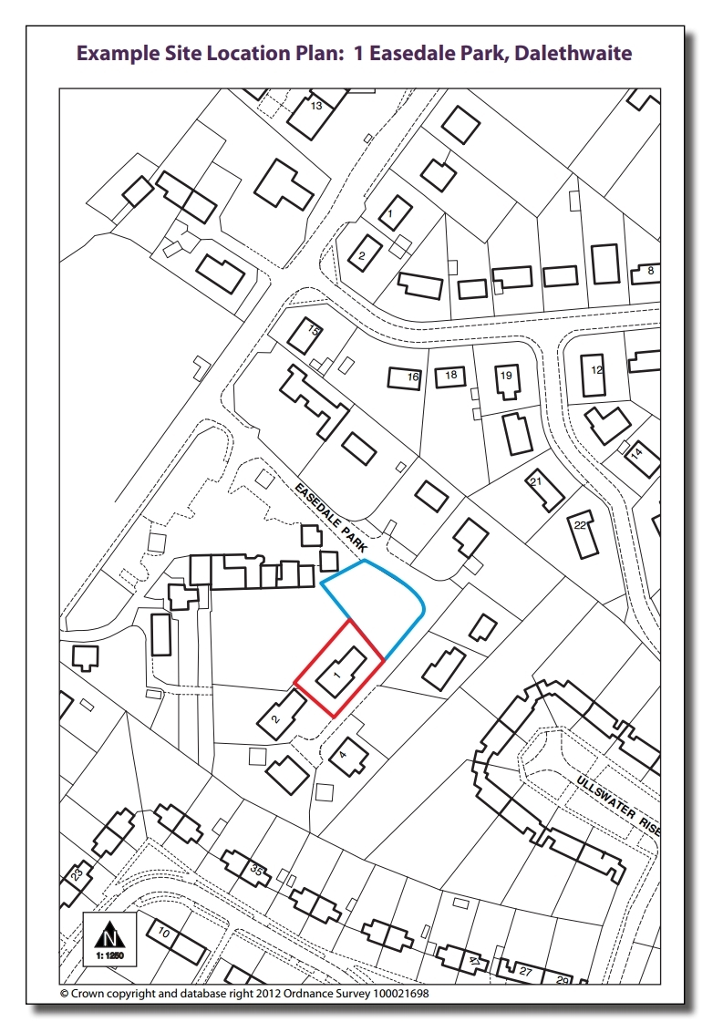 An example of an acceptable site location plan