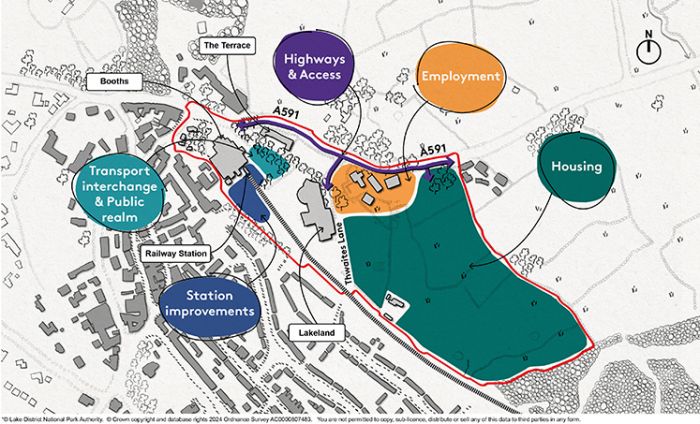 Graphic map showing Windermere Gateway projects