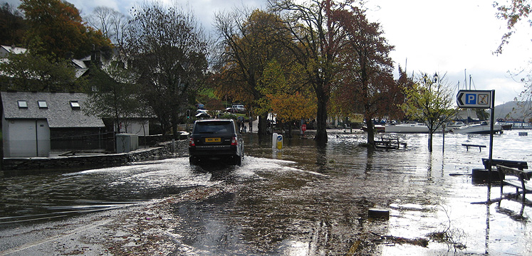 Flooding at Waterhead by Windermere copyright LDNPA