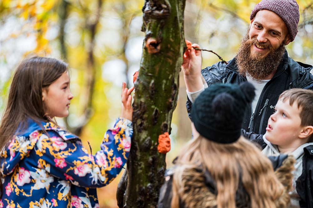 Children in a nature lesson at Brockhole