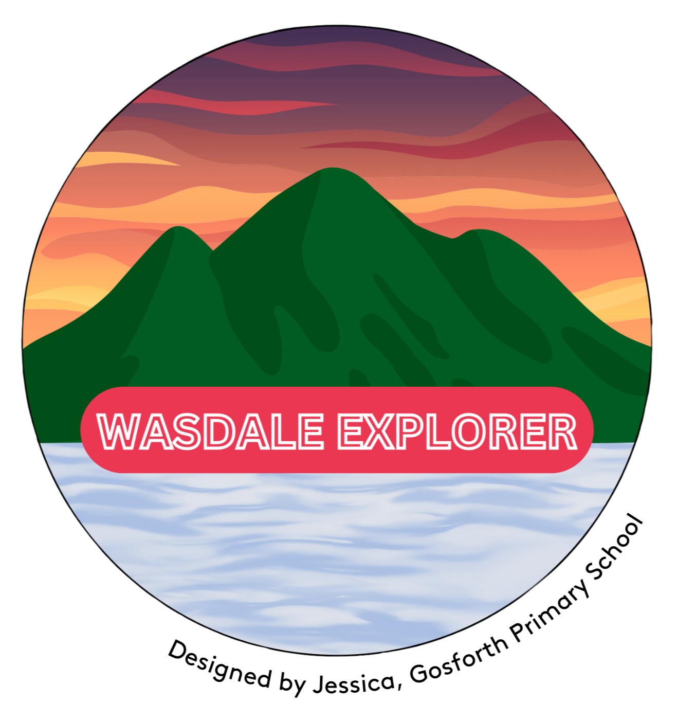 Digital version of pupil Jessica's drawing of the Wasdale Explorer logo