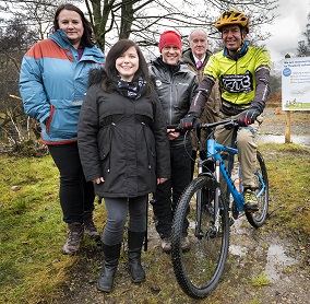 Key partners gathered at Brundholme where work will start along with some of the locals who are looking forward to the trail being reconnected.