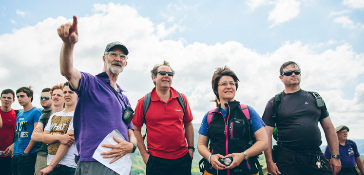 Walkers being led and inspired by a National Park volunteer guide