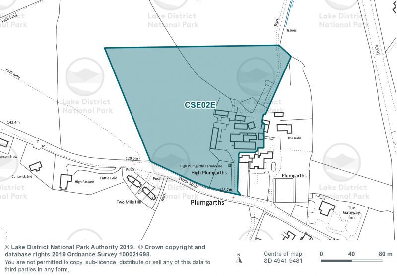Map showing the area of the site allocation