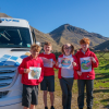 Gosforth C of E Primary School students with their designs for the Wasdale Explorer 
