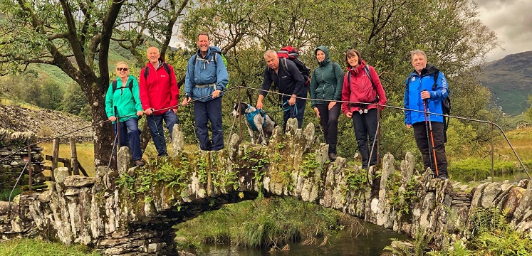 A Lake District National Park Authority volunteer leads a guided walk to Lingmoor