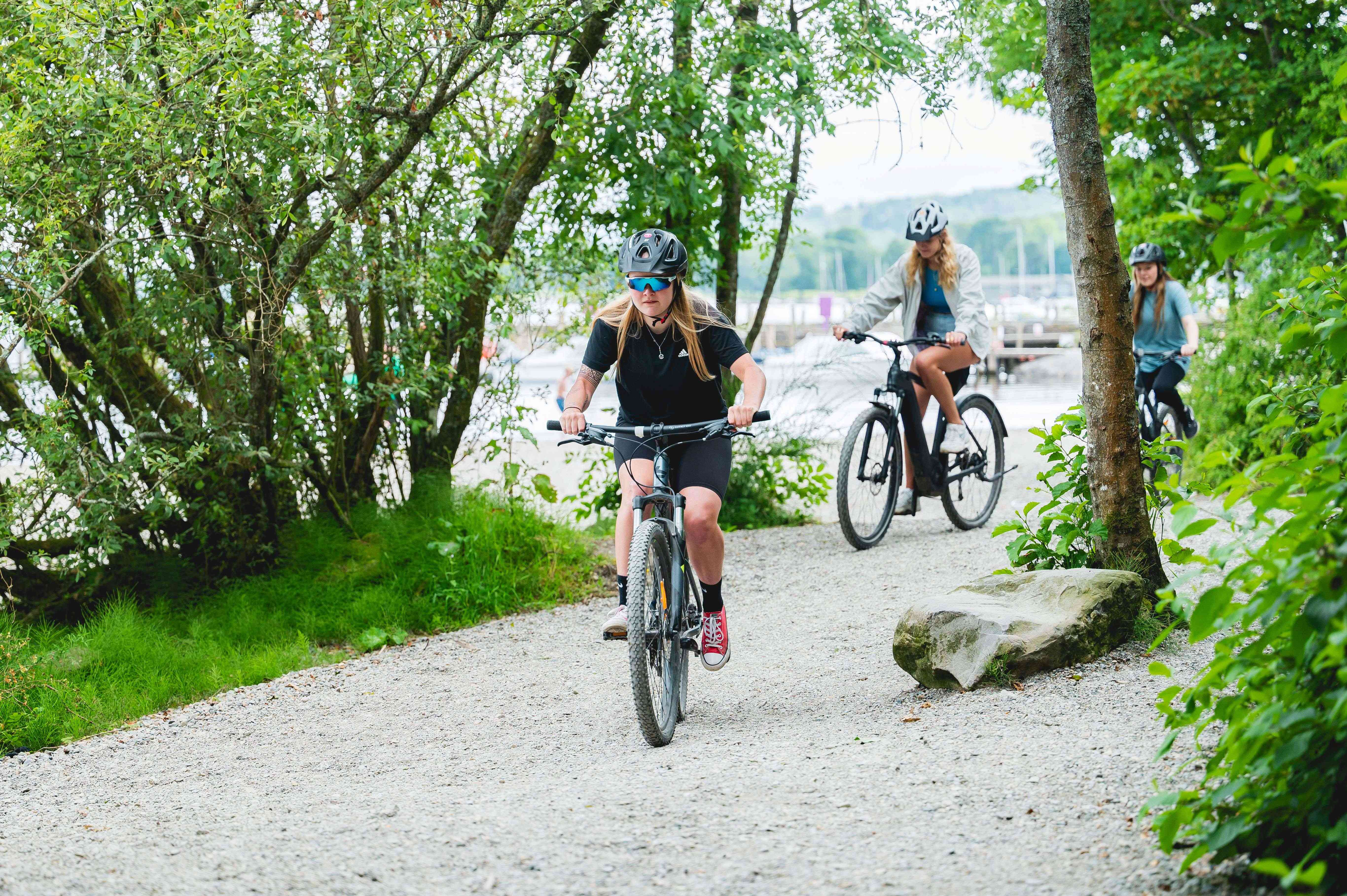Cycling near Coniston Boating Centre