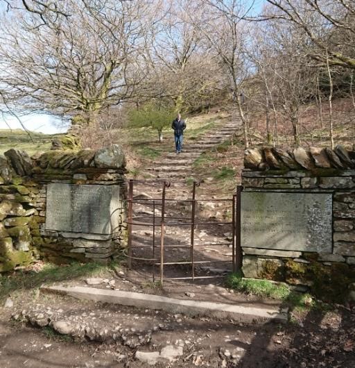 Kissing gate and steps close to the Orrest Head Summit