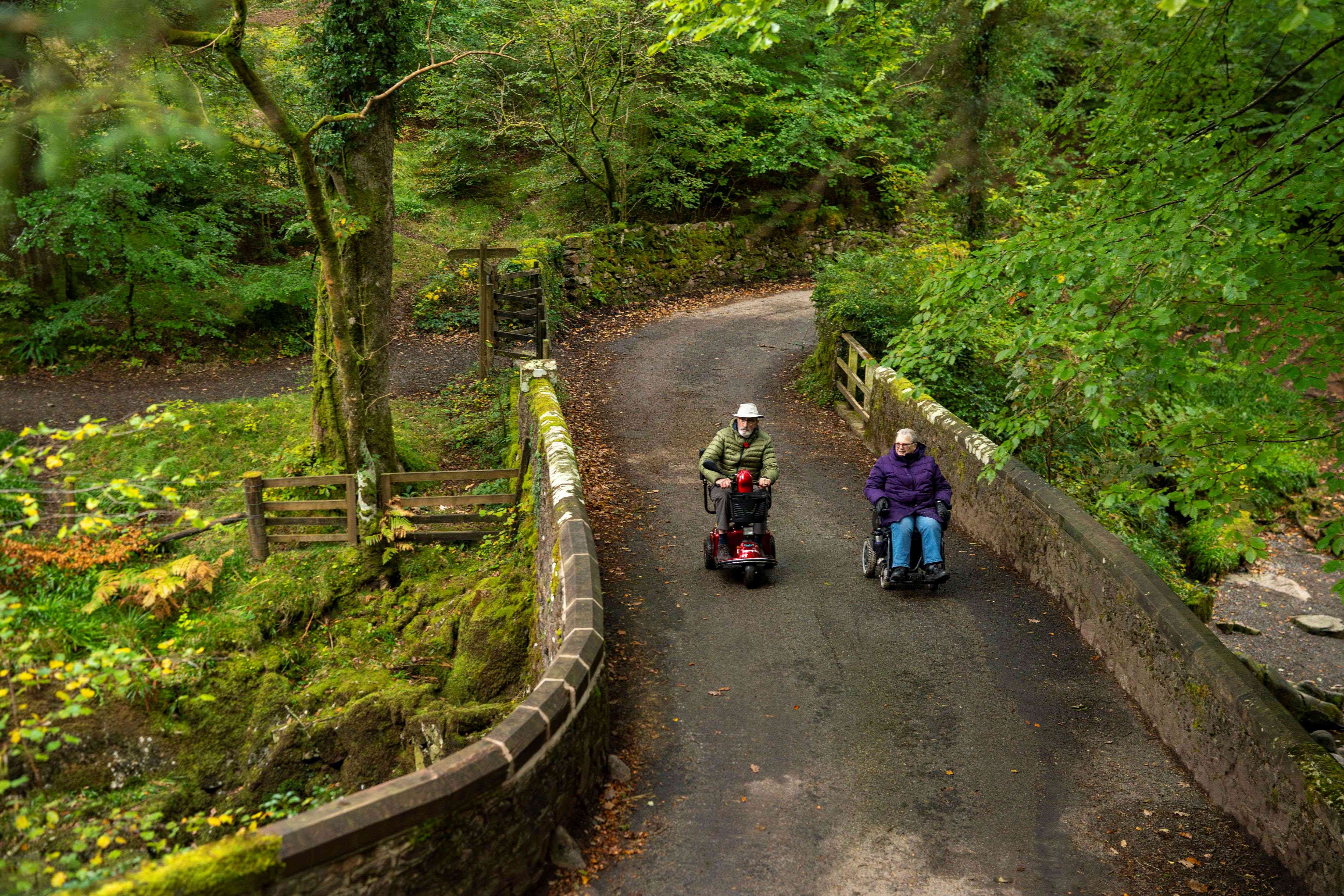 Wheelchair users on the Dalegarth to St Catherine’s Miles Without Stiles route