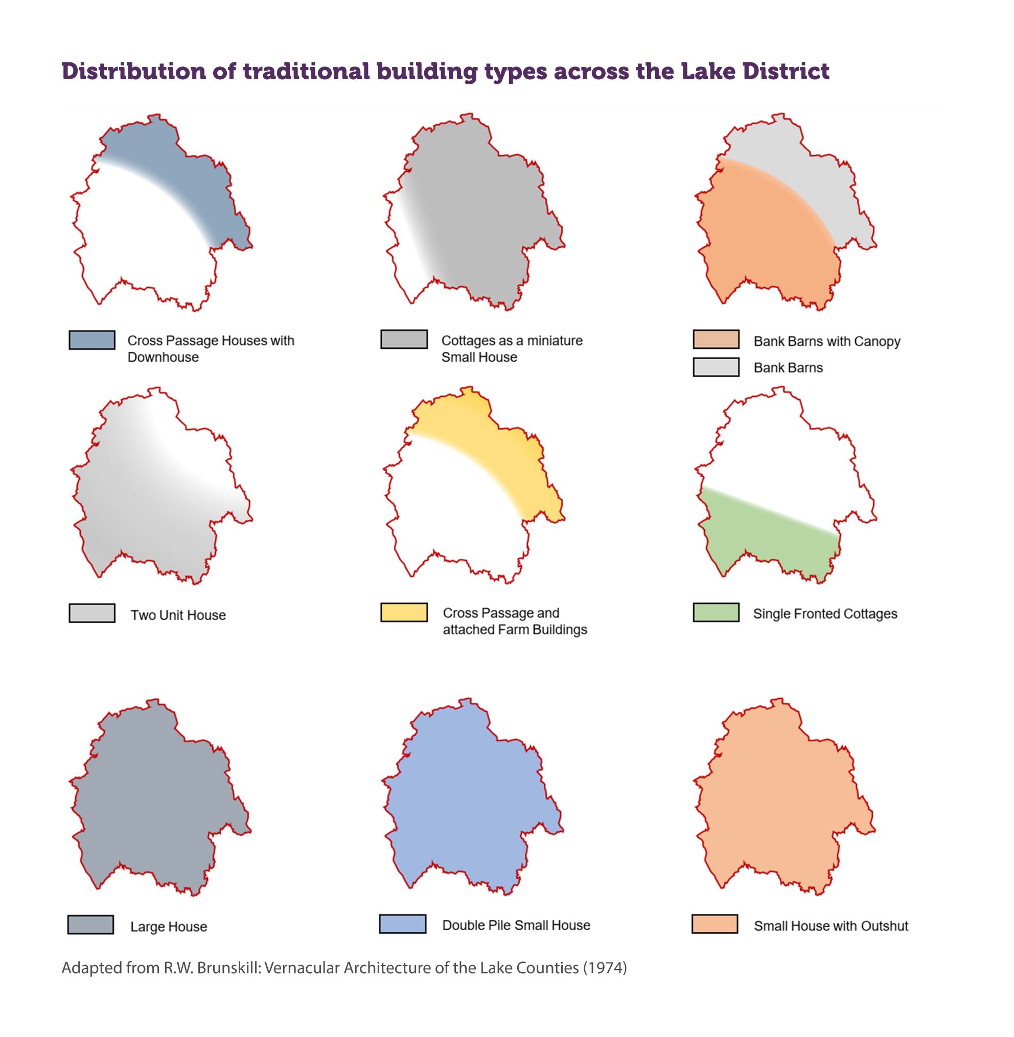 Distribution of traditional building types across the Lake District