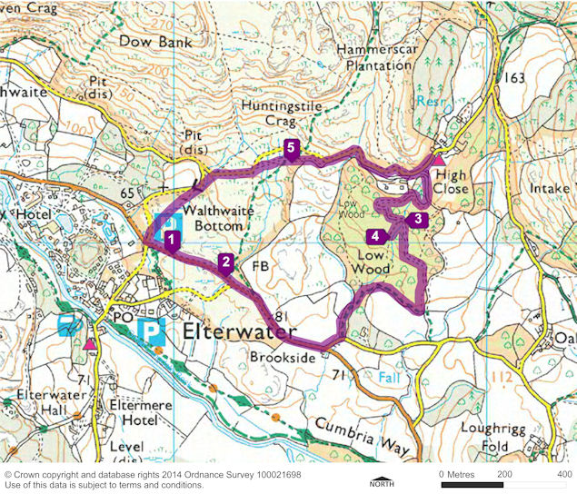 Hearts of Oak Audio Trail Walk route map