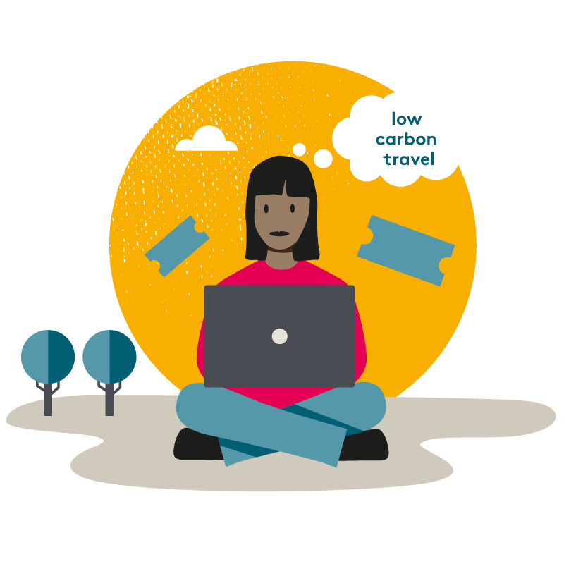 A person thinking about low carbon travel