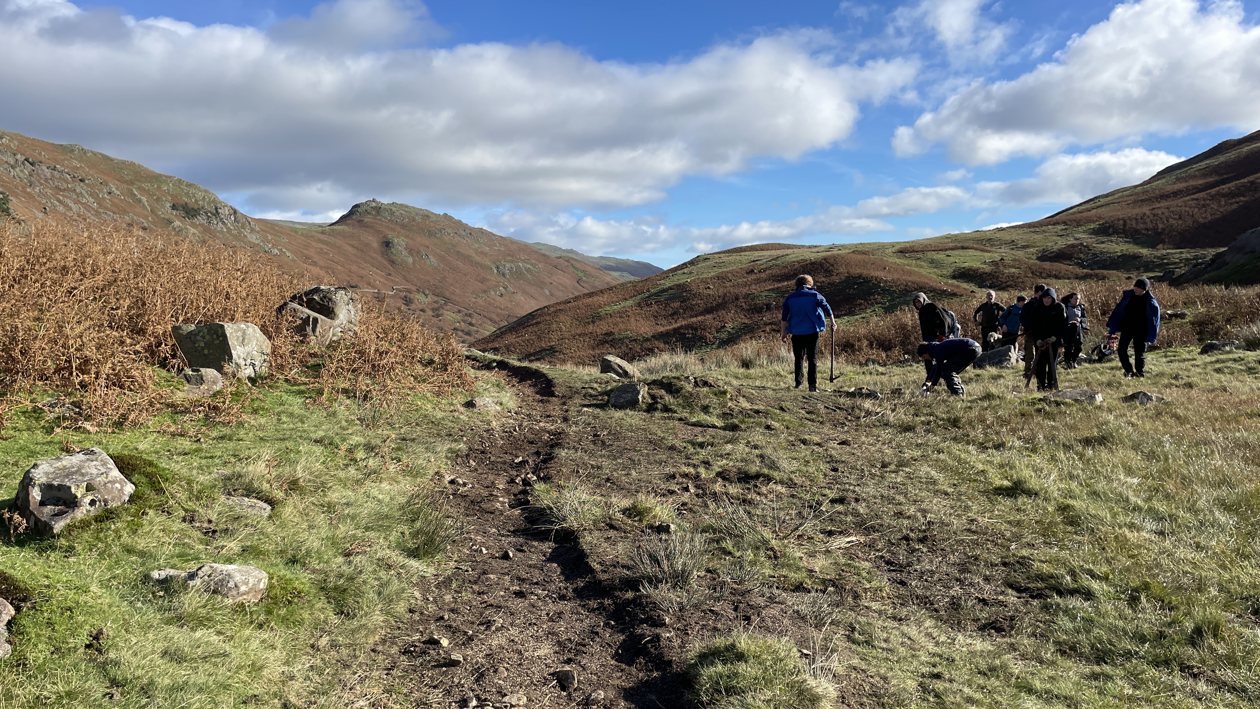 Young Rangers working on a path in Far Easdale