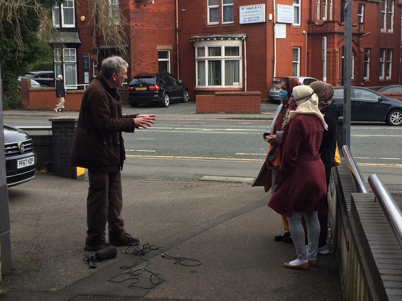 Being interviewed about visiting the Lake District.