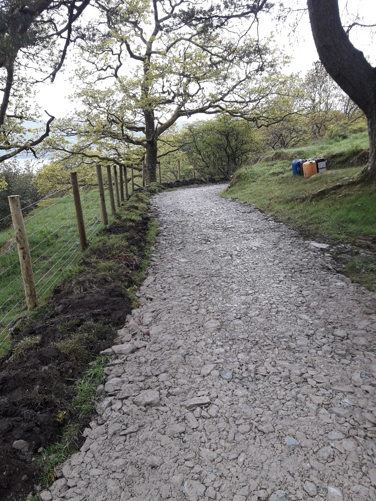 New section of restored carriage drive