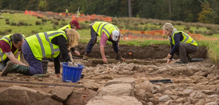 Volunteers working on the Romans in Ravenglass project